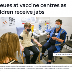 Kolejki dzieci do szczepień w całej Irlandii