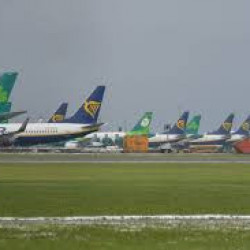 Święcenia samolotów na lotnisku w Dublinie w grudniu