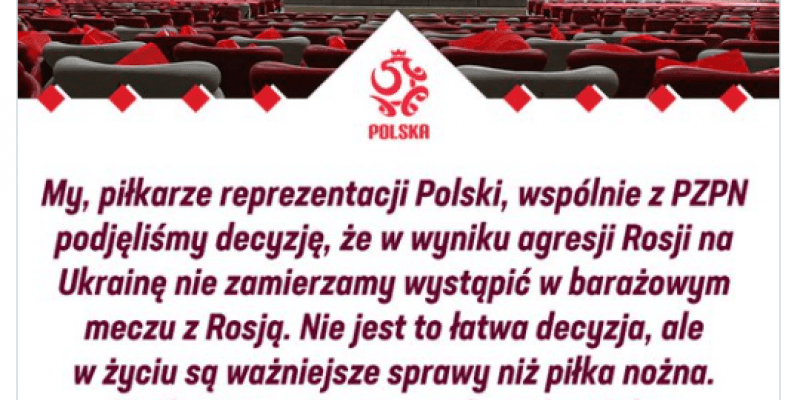 Nie będzie meczu Polski z Rosją