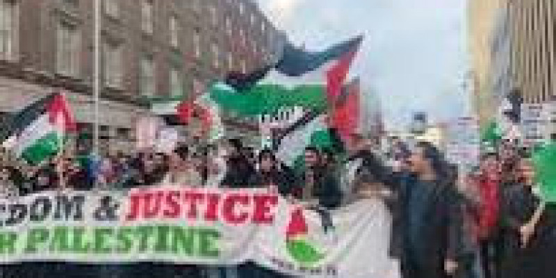 Demonstracja w Dublinie przeciwko Izraelowi