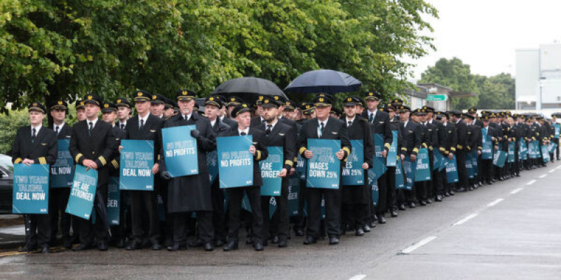 500 pilotów Aer Lingus protestowało w Dublinie